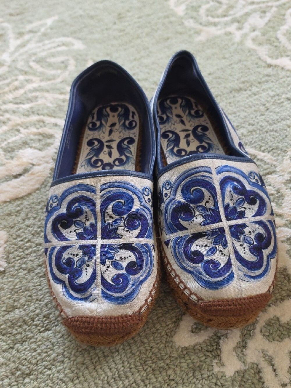Dolce & Gabbana Blue and White Floral Espadrilles - Picture 2 of 7